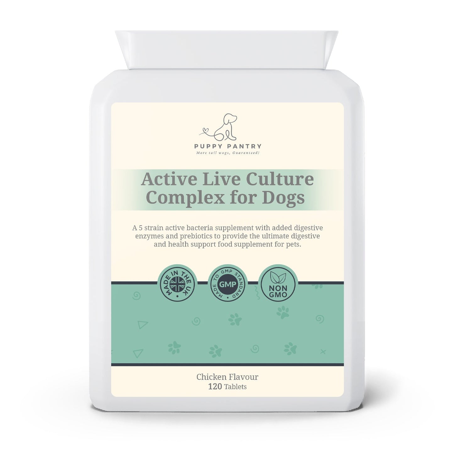 Gut Health Tablets – Chicken (120 Pack)
With probiotics, prebiotics & enzymes for digestive support