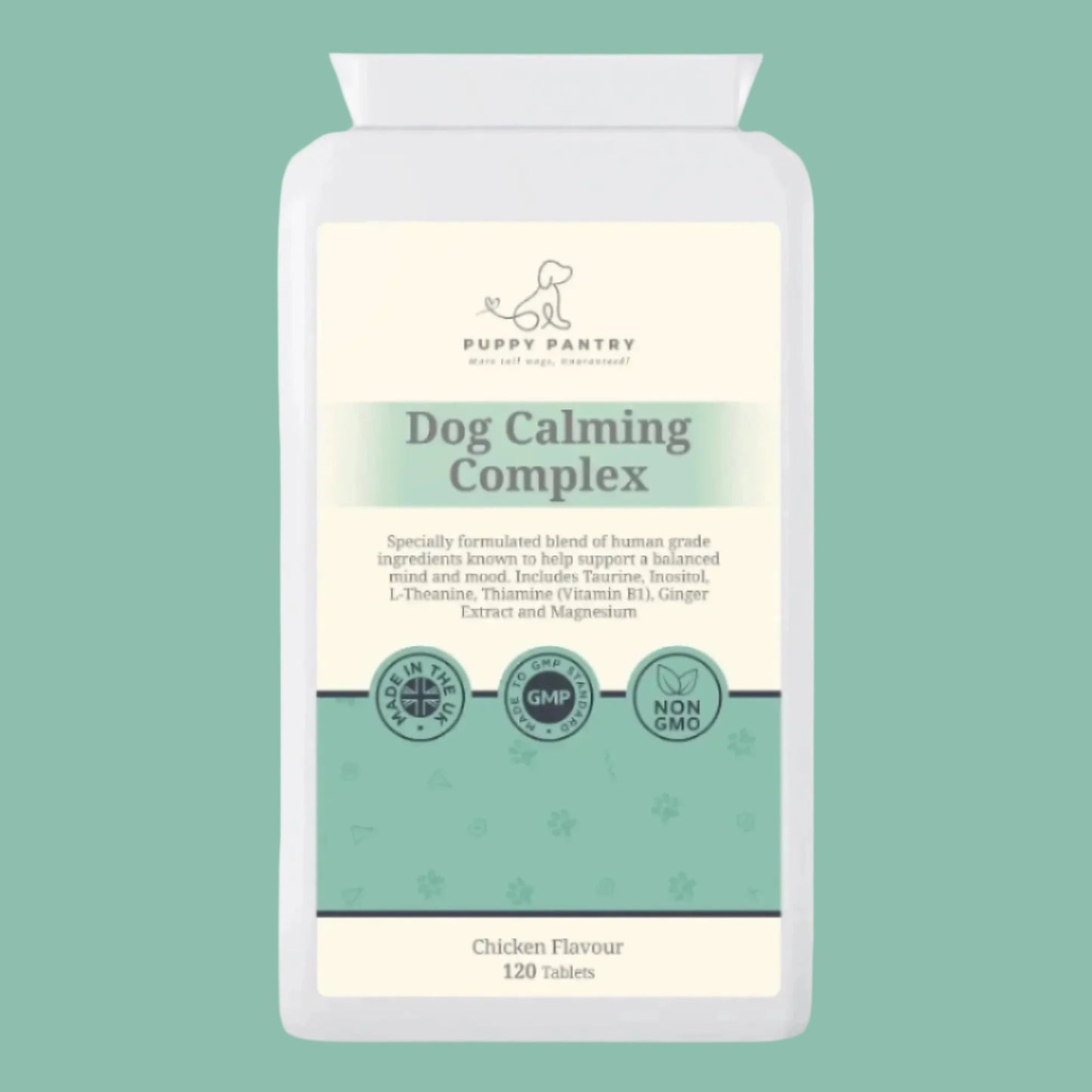 Calming Chews – Chicken (120 Pack)
Supports relaxation & relief from stress, separation anxiety, travel & fireworks