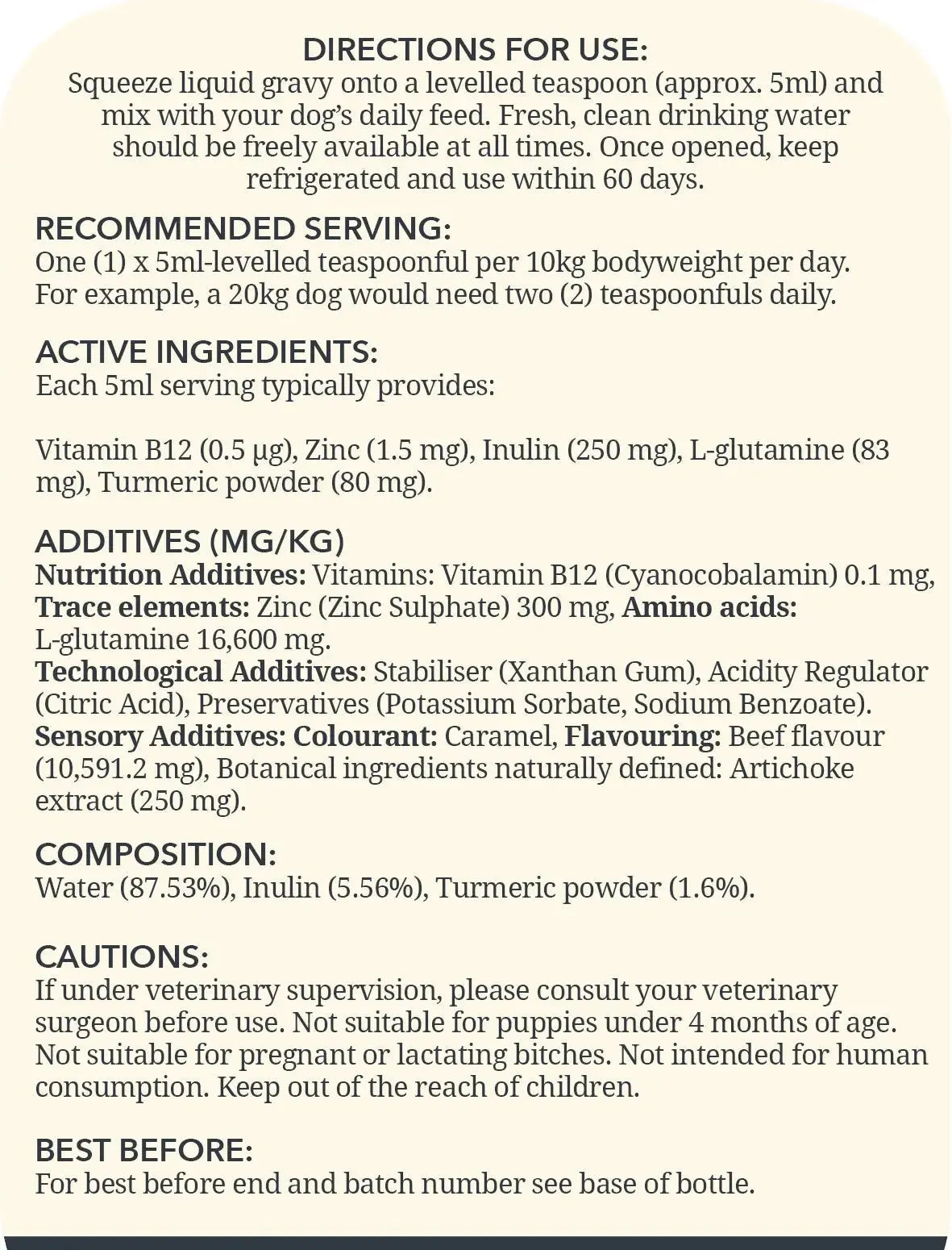 Probiotic Digestive Gravy – Beef (290ml)
Supports gut health, soothes sensitive stomachs, reduces gas & bloating